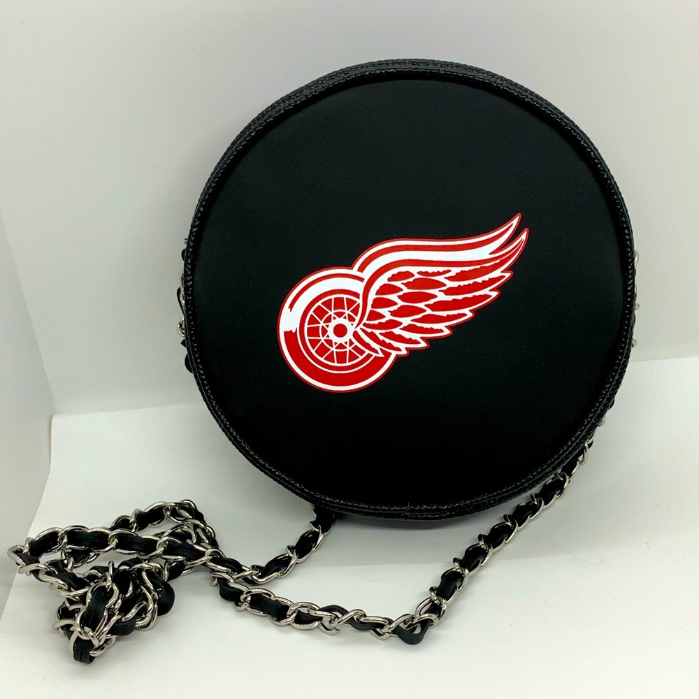 Detroit redwings hockey hockey puck bag NHL handbag purse sports